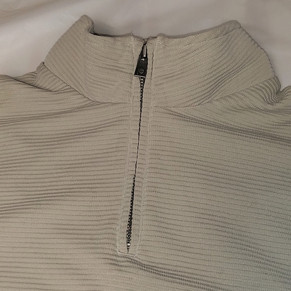 Perry Ellis 1/4 zip Tan Rib Knit Sweater - Picture 3 of 6